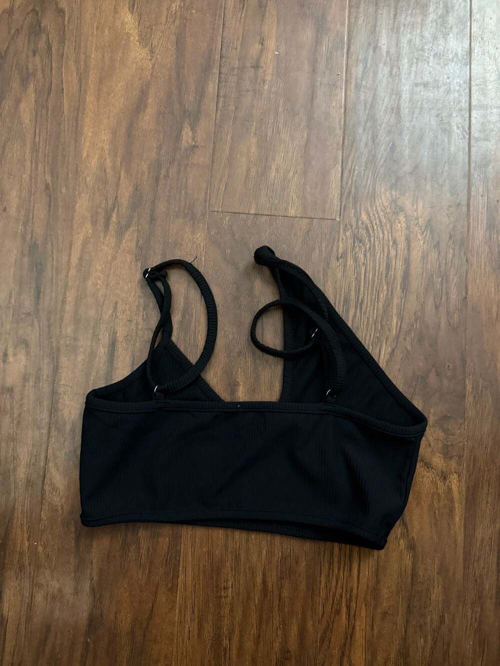 Edikted Crop Top Size XS Black Ribbed One Shoulder Strappy